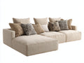 Canapé d'angle - Tissu - 296x186x86 cm - Beige - Style contemporain