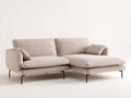 Canapé d'angle - Tissu - 266x171x81 cm - Beige - Style minimaliste