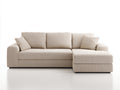 Canapé d'angle - Tissu - 252x164x85 cm - Beige - Style contemporain