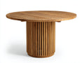 Table de jardin - teck - 140 x 140 x 76 cm - naturel - piètement central