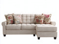 Canapé d'angle - Tissu - 245x158x86 cm - Beige - Style classique