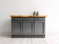 Buffet-MDF-118 x 42 x 86 cm-Gris anthracite-Bois naturel-Style moderne