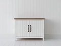 Buffet - Bois - 82x38x79 cm - Blanc-Bois naturel - Style campagne