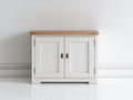 Buffet - Bois - 84x39x80 cm - Blanc-Bois naturel - Style campagne moderne