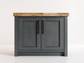 Buffet - Bois - 116x47x89 cm - Gris ardoise-Bois naturel - Style industriel contemporain