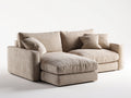 Canapé d'angle - Tissu - 258x176x85 cm - Beige - Style contemporain