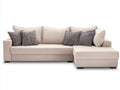 Canapé d'angle - Tissu - 268x166x86 cm - Beige - Style contemporain