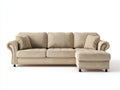 Canapé d'angle - Tissu - 261x168x89 cm - Beige - Style classique