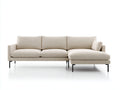 Canapé d'angle - Tissu - 281x173x83 cm - Beige - Style contemporain