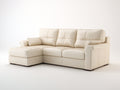 Canapé d'angle - Cuir synthétique - 286x168x88 cm - Crème - Moderne