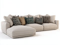 Canapé d'angle - Tissu - 301x182x87 cm - Beige - Style contemporain