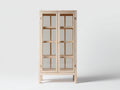 Vitrine - Bois-Verre - 88x40x182 cm - Bois naturel-Transparent - Style nordique