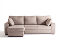 Canapé d'angle - Tissu - 239x156x88 cm - Beige - Style contemporain