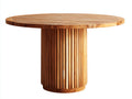 Table de jardin - teck - 132 x 132 x 76 cm - miel - design cannelé