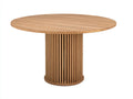 Table de jardin - teck - 135 x 135 x 76 cm - naturel - design cannelé