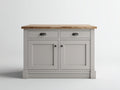 Buffet - Bois - 104x46x90 cm - Gris clair-Bois naturel - Style campagne moderne
